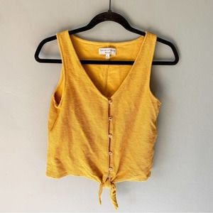 Madewell Texture & Thread Button Front Tie Tank Top